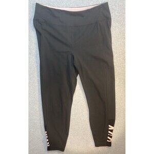 Cacique Sport Leggings Sz 18/20 Capri Black Lace Ballerina Core Coquette Pilates